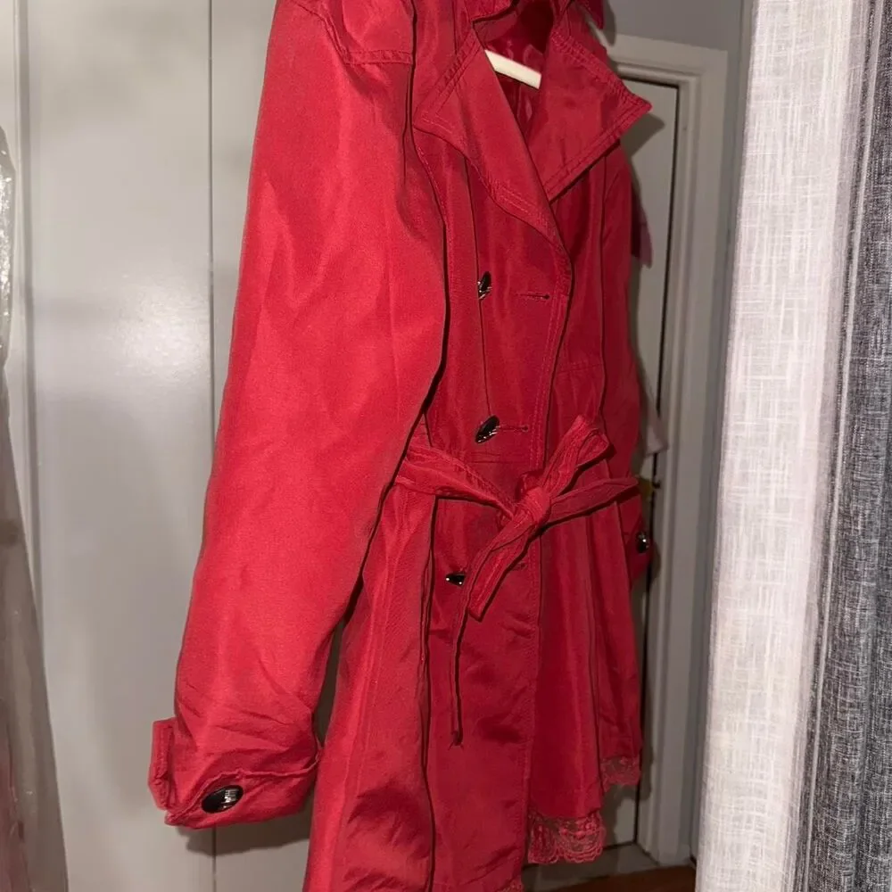 Coquette Dark Red Double Breasted Coat - Picture 3 of 6